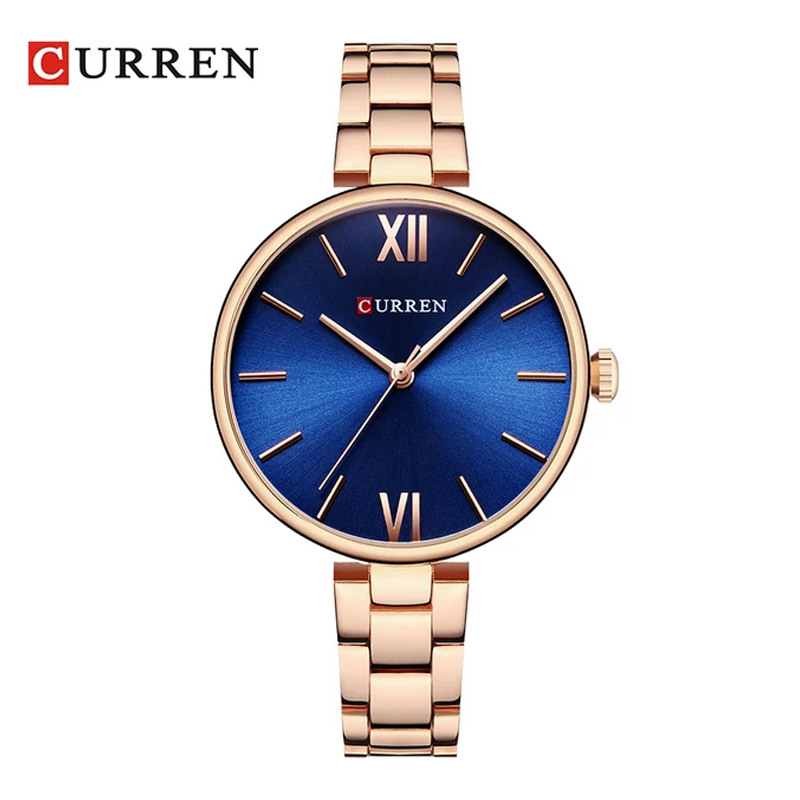 Curren 9017 Stainless Steel Luxury Ladies Watch - Blue
